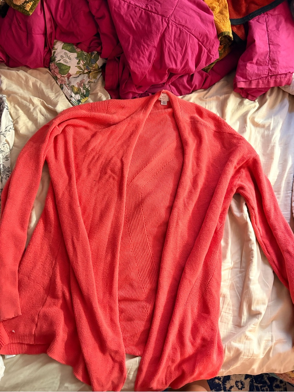 a new day Coral Open-Front Knit Cardigan - Picture 1 of 1